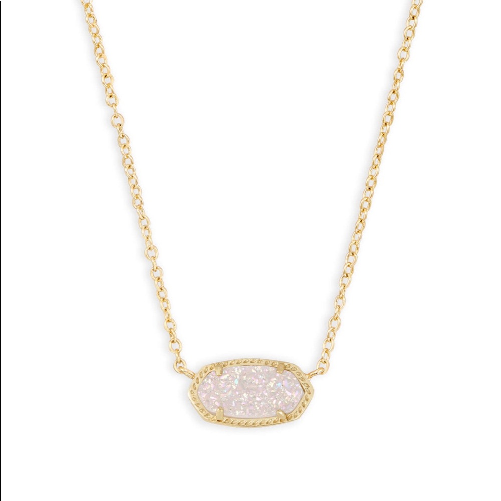 Elisa Gold Pendant Necklace In Iridescent Drusy